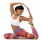 woman in real iconic wear abstract leaf pattern yoga leggings