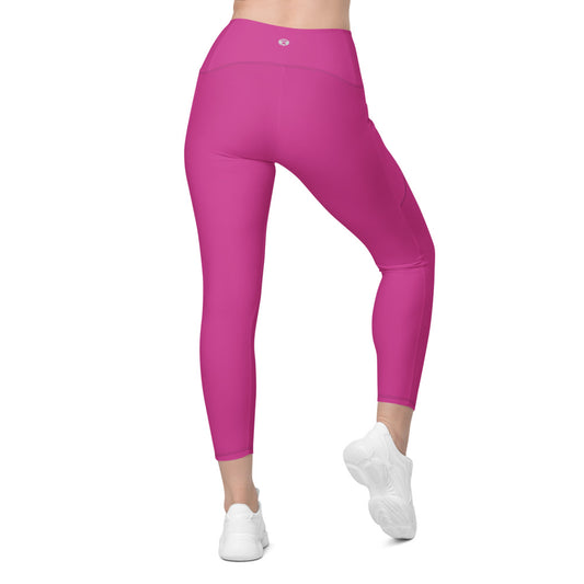 Hot Pink Crossover Leggings with Pockets
