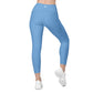 Light Blue Crossover Leggings with Pockets