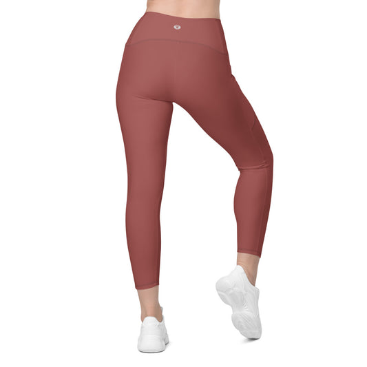 Terracotta Crossover Leggings with Pockets