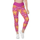 Violet Ikat Crossover Leggings With Pockets