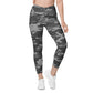 Gray Camo Crossover Leggings with Pockets