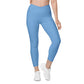 Light Blue Crossover Leggings with Pockets