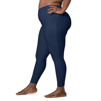 Navy Plus Size Leggings with Pockets