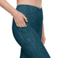 Green Jean Crossover Leggings with Pockets