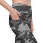Gray Camo Crossover Leggings with Pockets