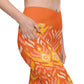 Orange Ikat Crossover Leggings With Pockets