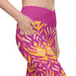 Violet Ikat Crossover Leggings With Pockets