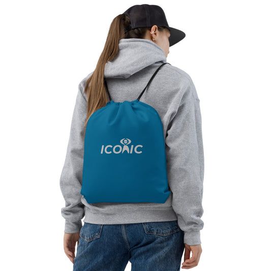 ICONIC Logo Blue Drawstring Bag