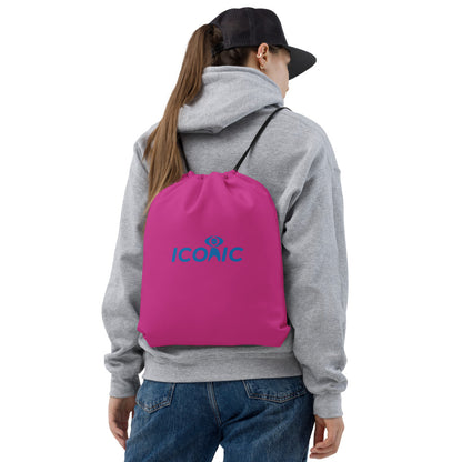 ICONIC Logo Hot Pink Drawstring Bag