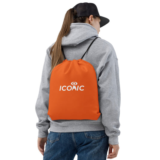 ICONIC Logo Orange Drawstring Bag
