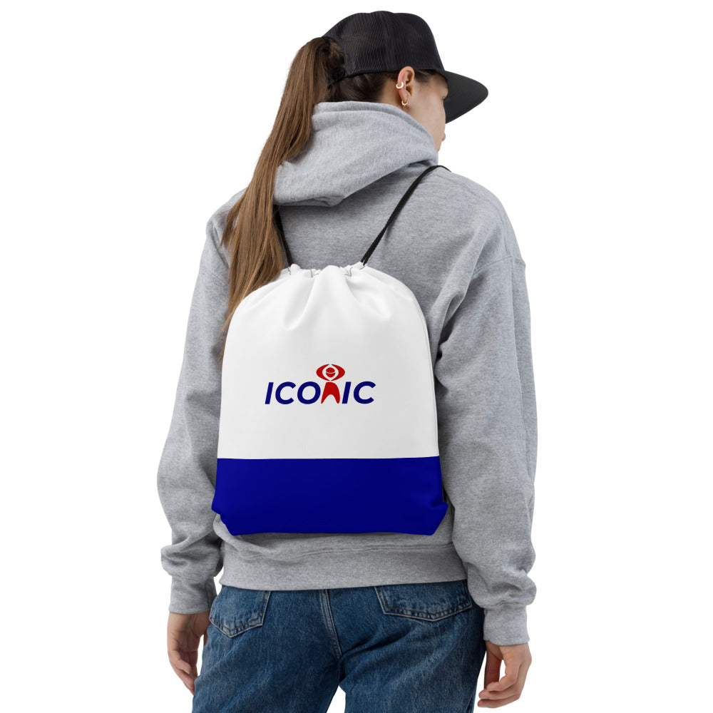 ICONIC Red White Blue Drawstring Bag