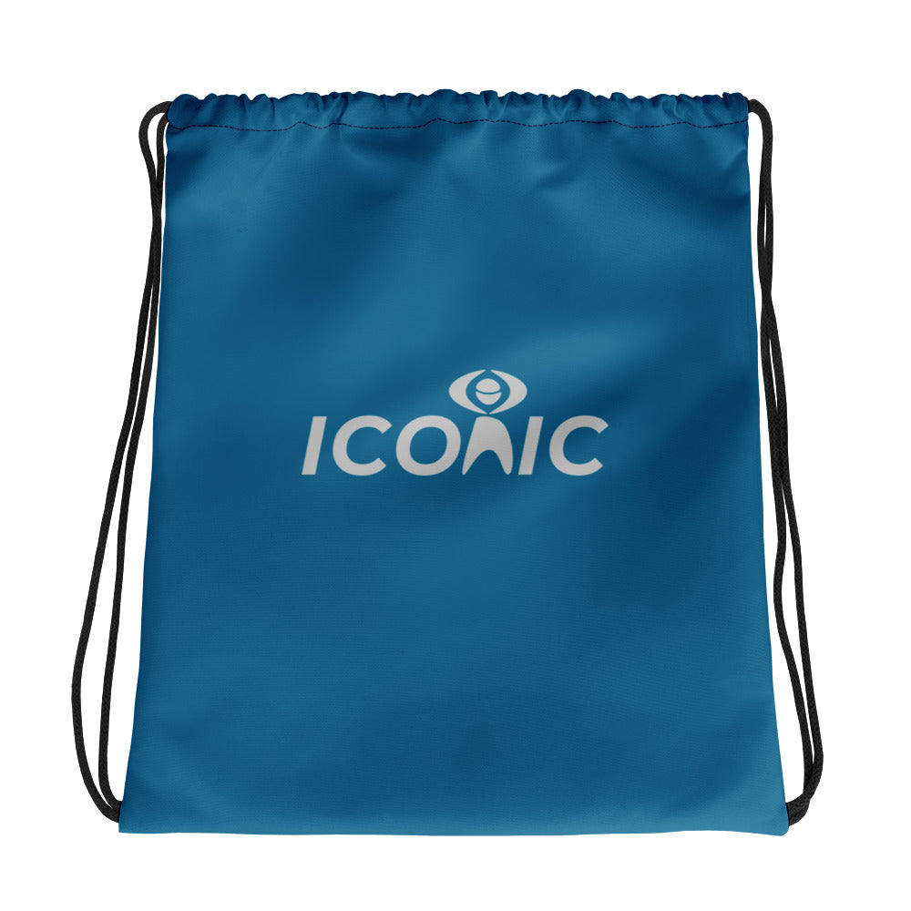 ICONIC Logo Blue Drawstring Bag