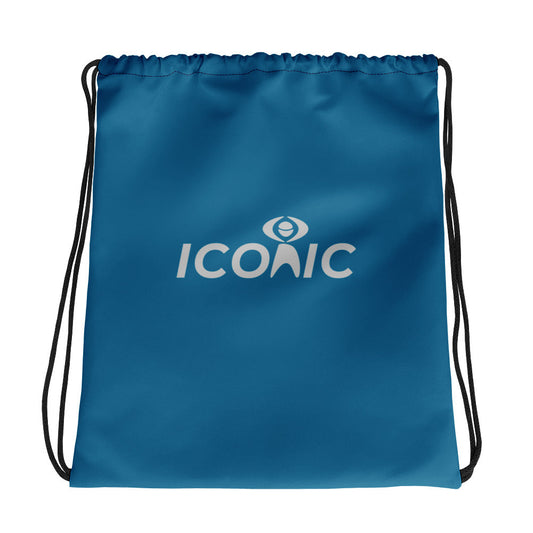 ICONIC Logo Blue Drawstring Bag