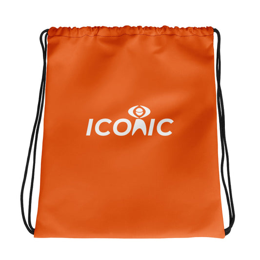 ICONIC Logo Orange Drawstring Bag