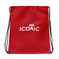 ICONIC Logo Red Drawstring Bag