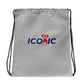 ICONIC Logo Silver Drawstring Bag