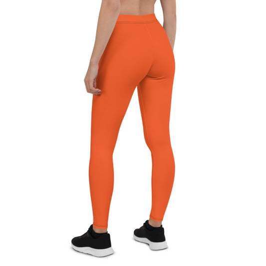 Neon Orange Mid-Rise Leggings