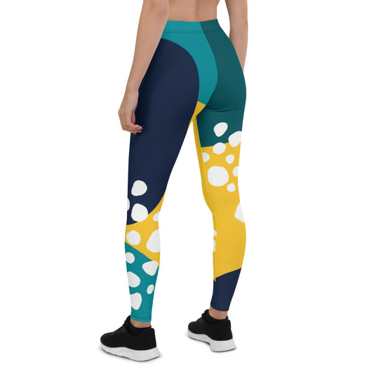 Abstraction Mid-Rise Yellow Leggings