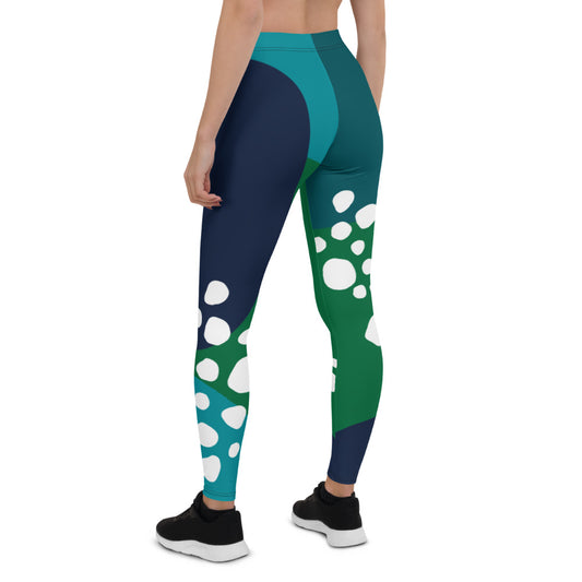 Abstraction Mid-Rise Emerald Leggings