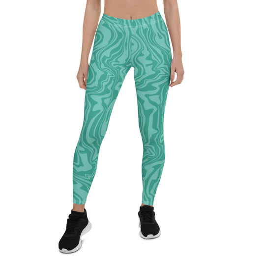 Mint Swirl Mid-Rise Leggings