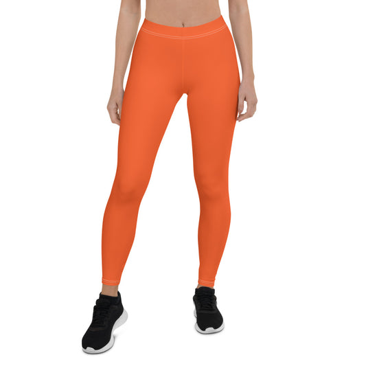 Neon Orange Mid-Rise Leggings