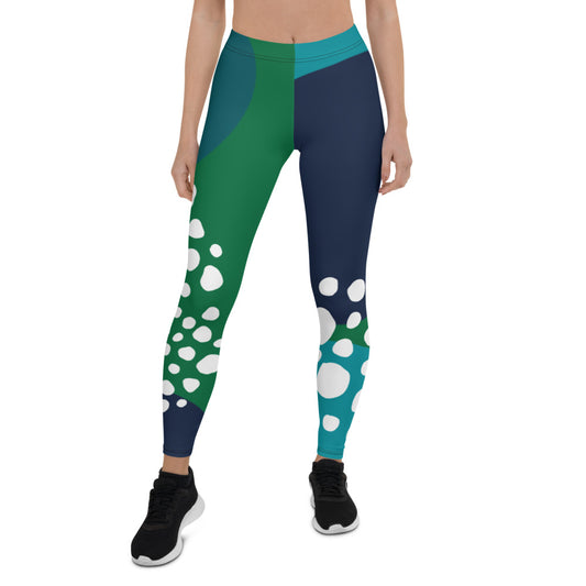 Abstraction Mid-Rise Emerald Leggings