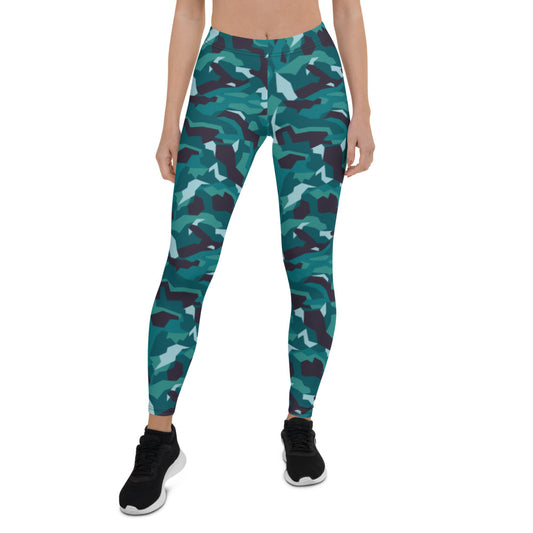 Sea Glass Camo Mid-Rise Leggings