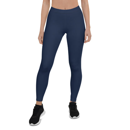 Navy Blue Mid-Rise Leggings