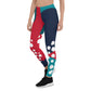 Abstraction Mid-Rise Red Leggings