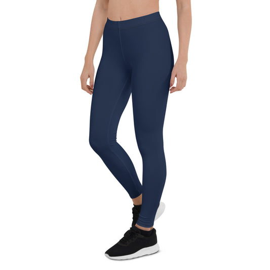 Navy Blue Mid-Rise Leggings