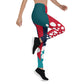 Abstraction Mid-Rise Red Leggings