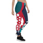 Abstraction Mid-Rise Red Leggings