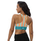 Eastern Blue Striped High Impact Sports Bra