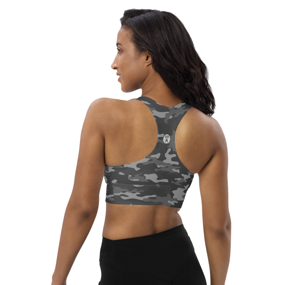 Gray Camo High Impact Sports Bra