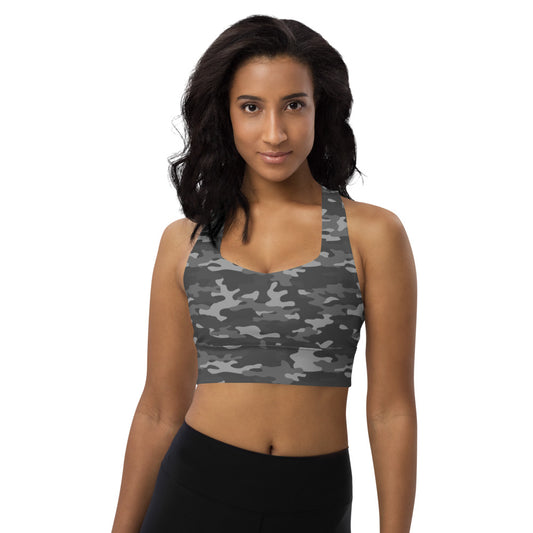 Gray Camo High Impact Sports Bra