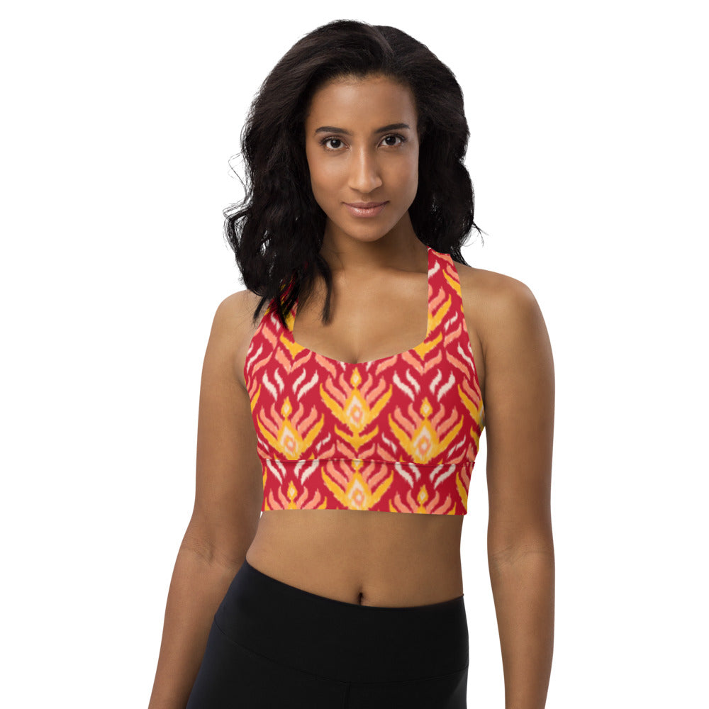 Red Ikat High Impact Sports Bra