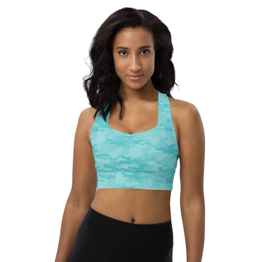 Seafoam Camo High Impact Sports Bra