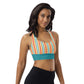 Eastern Blue Striped High Impact Sports Bra