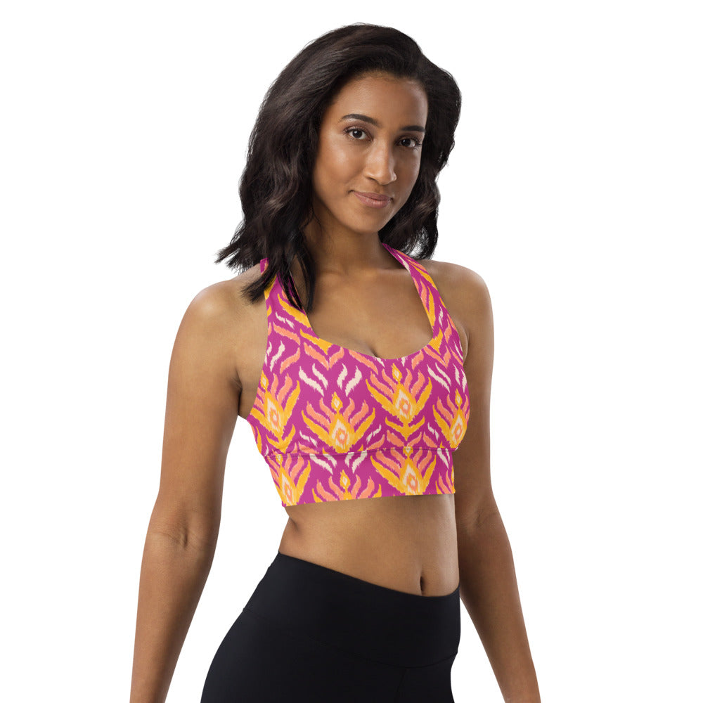 Violet Ikat High Impact Sports Bra