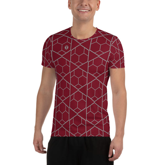 Men's Burgundy Hex DRYconic MaxDri Performance T-Shirt