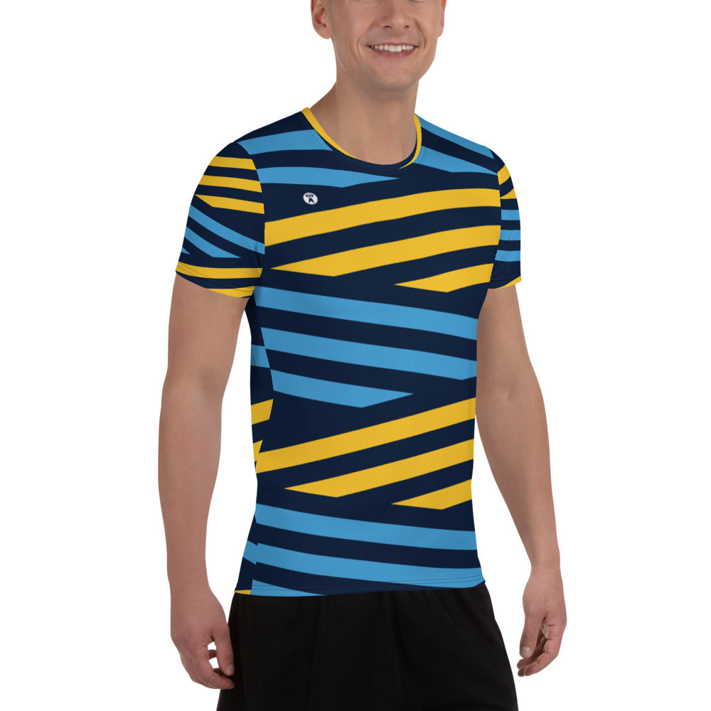 Men's Yellow Stripe DRYconic MaxDri Performance T-Shirt