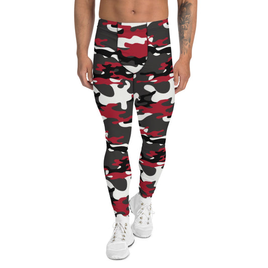 Red and Black Camo Men's Leggings