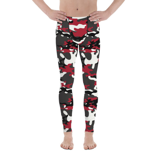 Red and Black Camo Men's Leggings