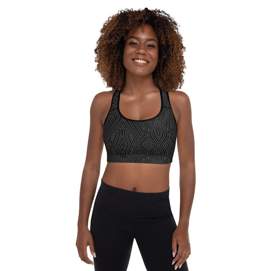 Black Silverline Padded Sports Bra
