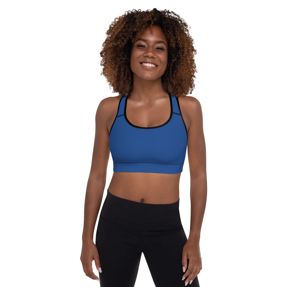 Blue Padded Sports Bra