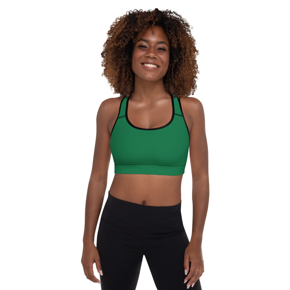Emerald Green Padded Sports Bra
