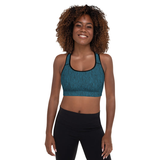 Green Jean Padded Sports Bra