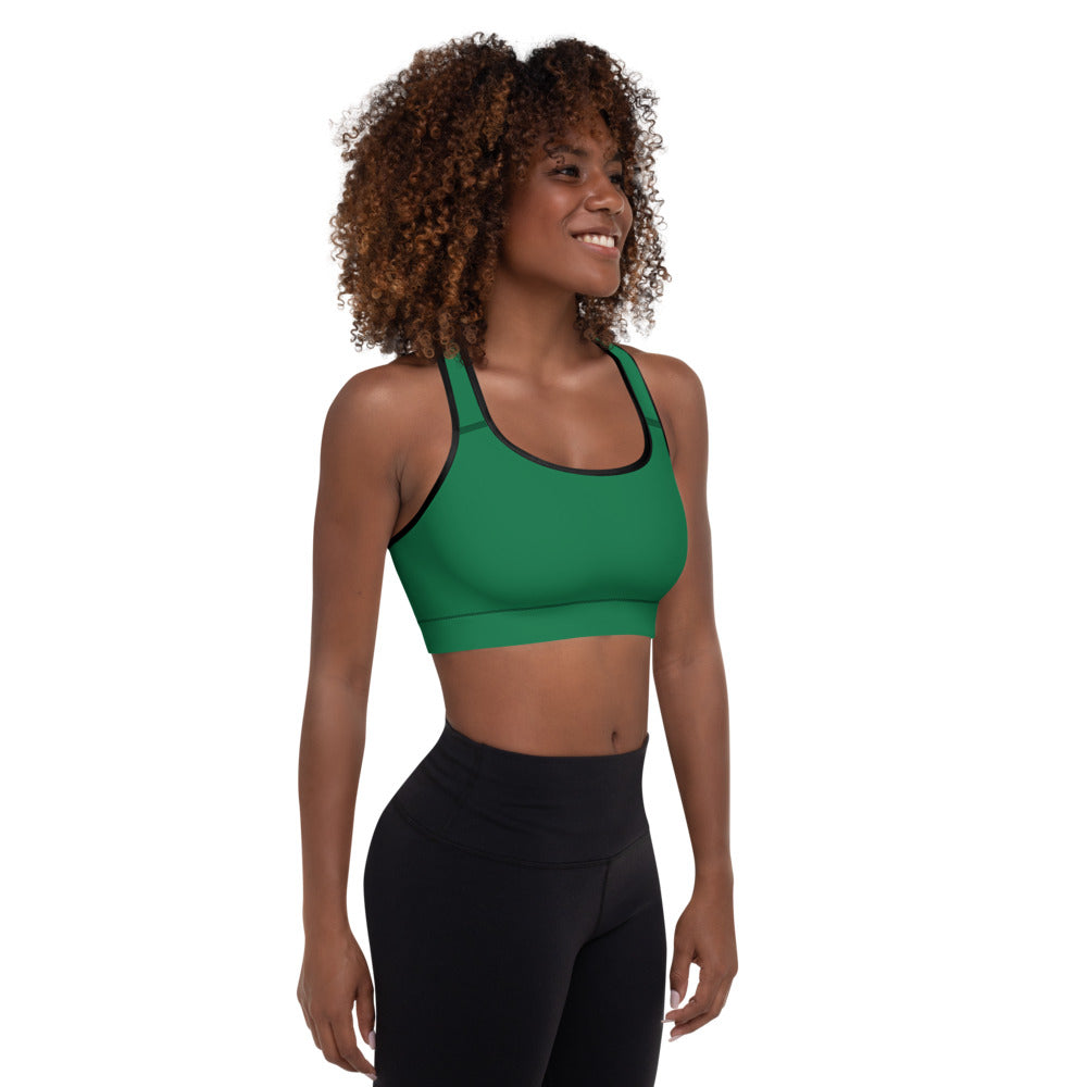 Emerald Green Padded Sports Bra
