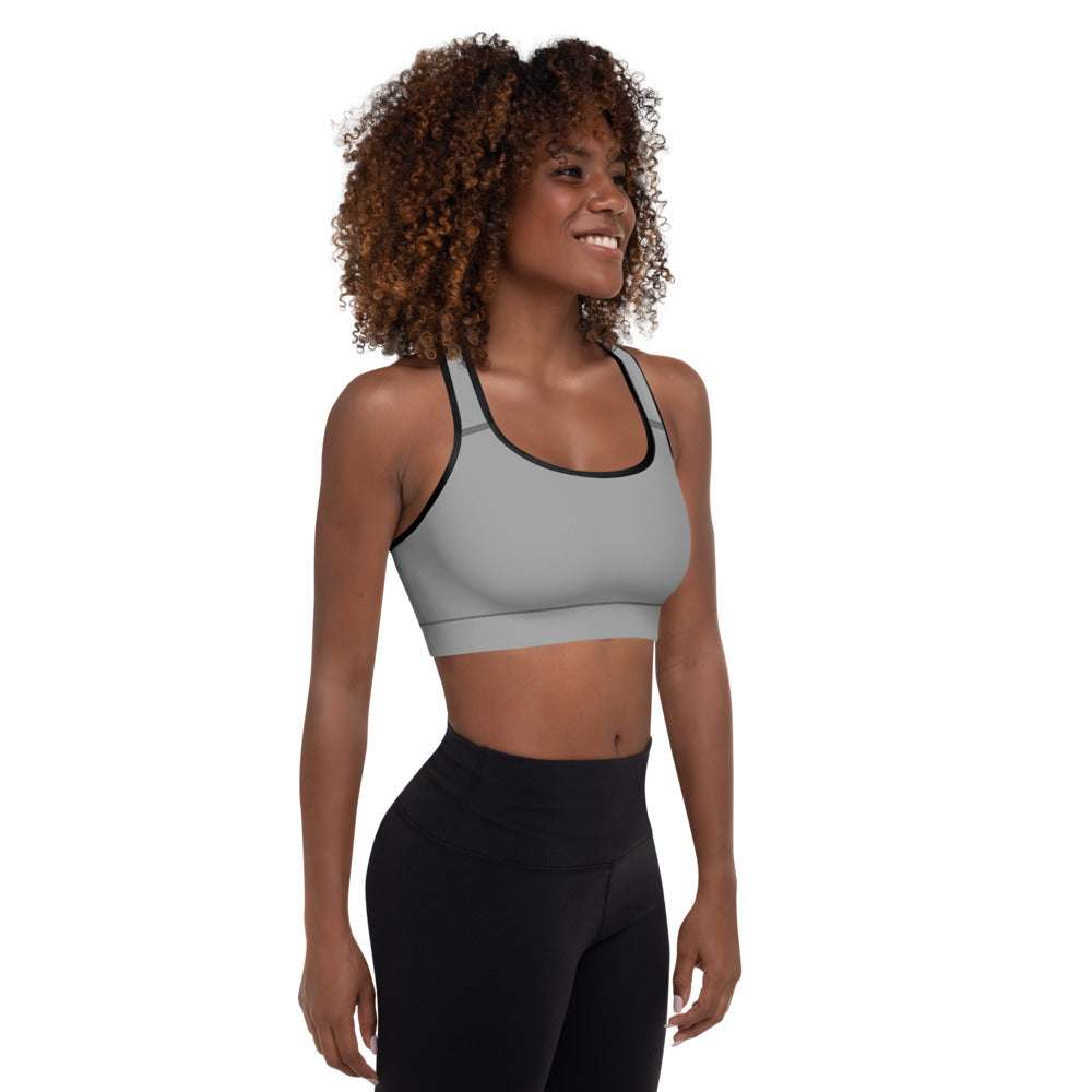Gray Padded Sports Bra
